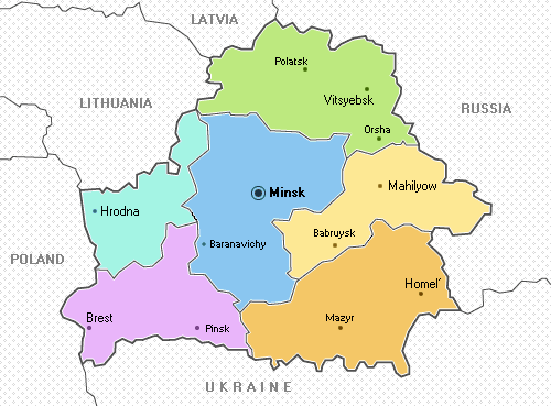 Bielorussie regions carte
